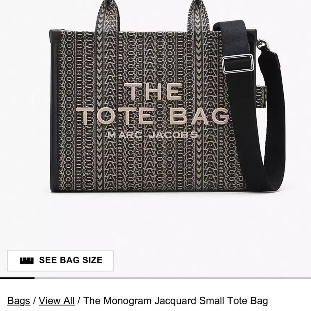 Marc Jacobs Black and White Monogram Tote Bag